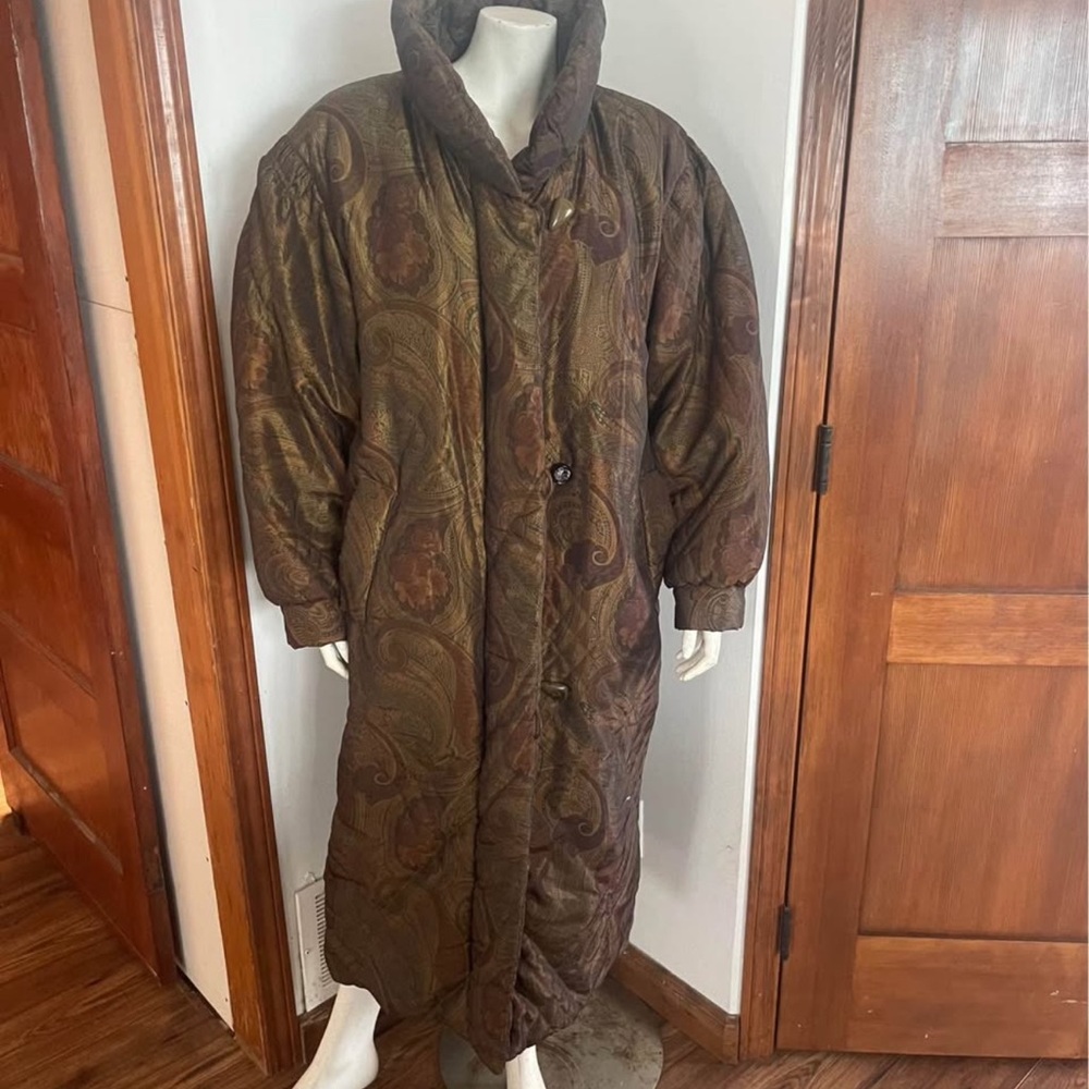 Vintage Down Duvet Paisley Long Coat